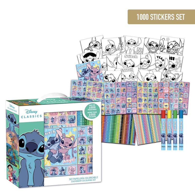 Pack Pegatinas 1000 Piezas Stitch para Niños y Niñas con Diseños de Disney Stitch-Adhesivos Decorativos para Manualidades, Agendas y Regalos