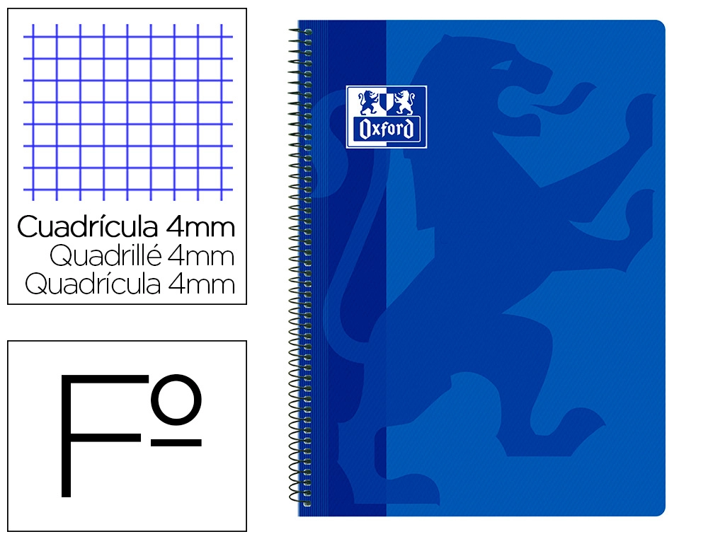 Cuaderno espiral 4X4 Fº 90g 80h T/P C/M Oxford
