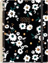 Agenda 2026 día por página, Similar A5+ (155 x 213 mm), Planificación diaria, Cubierta rígida cartón, Espiral, Cierre goma elástica, Papel 80 g/m², Español-EN-PT, Noir garden Miquelrius
