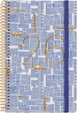 Agenda 2026 semana vista, Similar A6+ (117 x 182 mm), Planificación semanal, Cubierta rígida cartón, Espiral, Cierre goma elástica, Papel 80 g/m², Español-EN-PT, Trazos Miquelrius