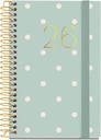 Agenda 2026 semana vista, Pequeña y portátil (80 x 120 mm), Planificación semanal, Cubierta rígida cartón, Espiral, Cierre goma elástica, Papel 80 g/m², Español-EN-PT, Polka dots Miquelrius