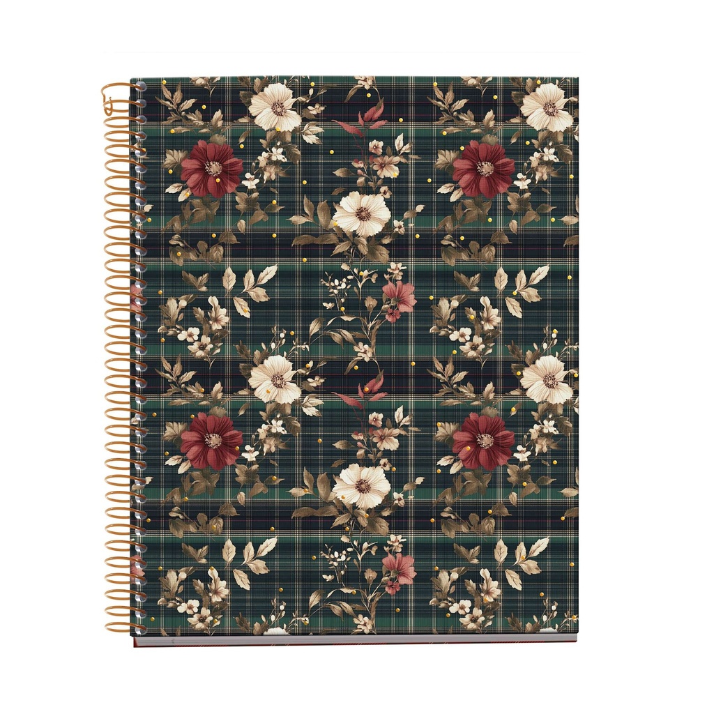 Cuaderno espiral 5X5 A5 70g 1000h T/D C/M 4 1 banda 2 taladros microperforado Poppies Highland Days Miquelrius