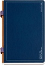 Libreta A5 con doble interior, 86 hojas lisas y 10 punteadas dots, Cubierta de cartón, Lomo de tela, Papel marfil de 70 g/m², Goma portabolígrafos Miquelrius