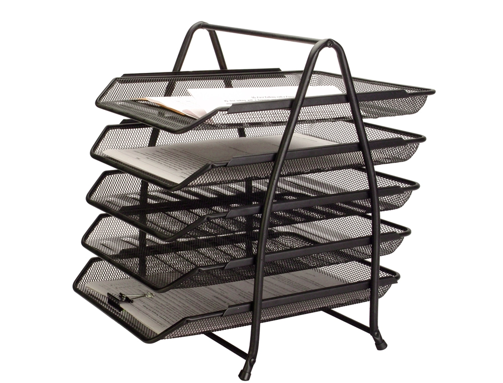  Bandeja sobremesa metálica rejilla 5 bandejas movibles 350x275x375mm Q-connect