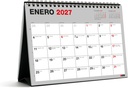 Calendario 18 meses 2026 2027 Basic, Calendario de sobremesa A5 (21 × 14,85 cm), Con espacio para anotar, Espiral doble, Base de cartón, Español Miquelrius