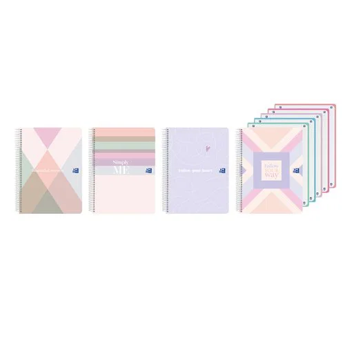 Cuaderno espiral 5X5 A4+ 90g 120h 5B T/P microperforado Europeanbook 5 Cute colores surtidos  Oxford