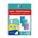PACK 3U BLOC EUROPEANBOOK TOUCH 80H CUADRO 5X5 PASTELES Oxford