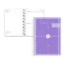 AGENDA ESCOLAR ANTARTIK 26-27 ESPIRAL ESSENTIALS DIA PAGINA A5+ BILINGUE 80G PAPEL FSC MORADO