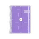 Agenda escolar 26-27 espiral essentials día página A5+ bilingue 80g FSC morado Antartik