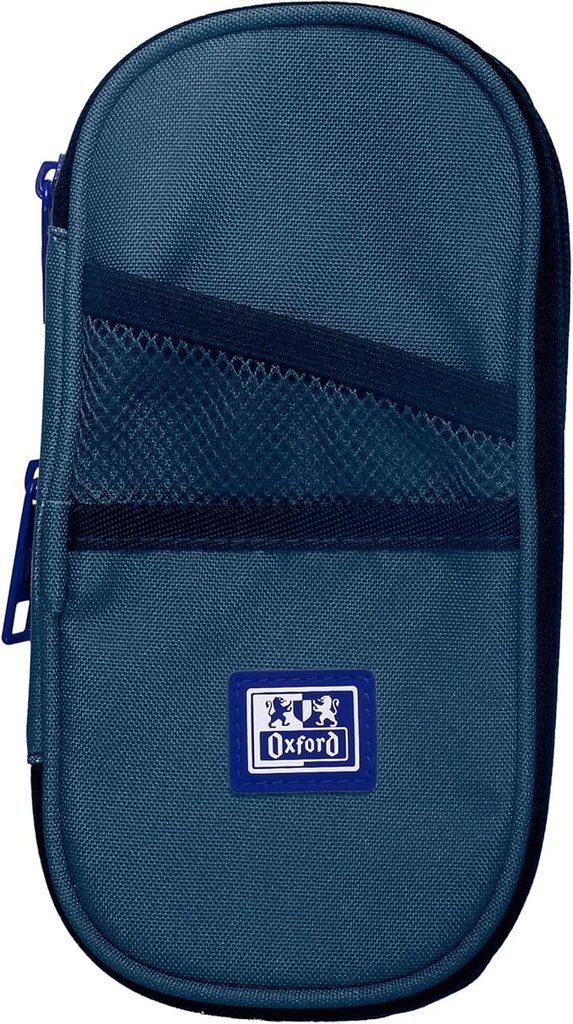 Estuche portatodo ovalado con goma elástica, material reciclado RPET B-Max Oxford