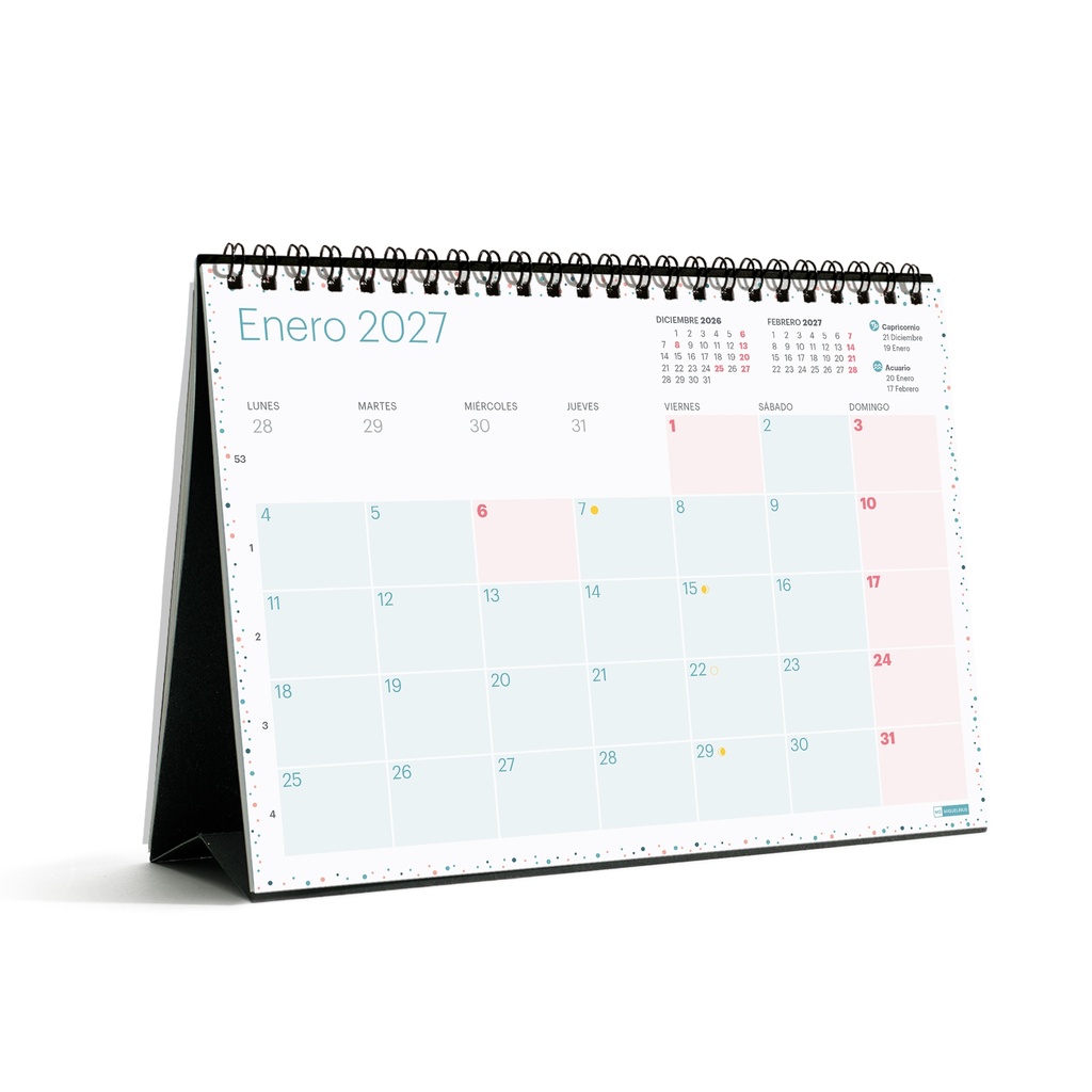 Calendario 2027 de Sobremesa A5, Español, Lovely Miquelrius
