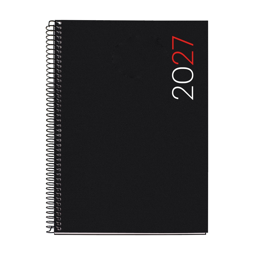 Agenda 2027 Día por Página A5+, Español, Negro Miquelrius