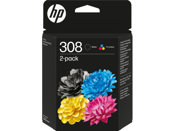 Tinta HP 308 original 6L6S6UE pack negro tricolor