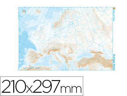 Mapa Europa físico mudo A4