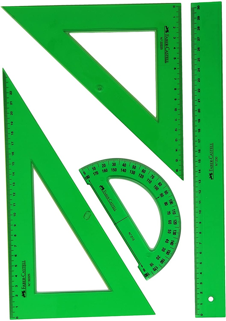 Reglas juego 30cm 4uds verde Faber Castell