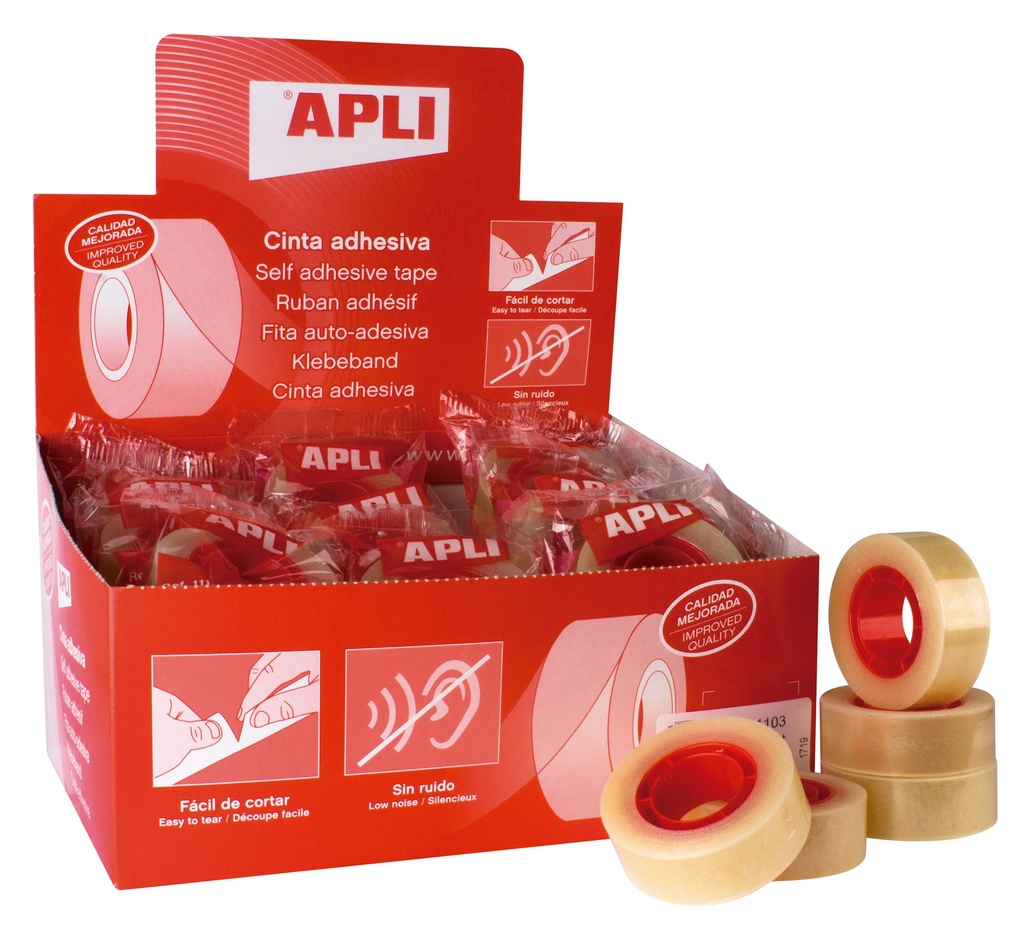 Cinta Adhesiva transparente 19X33mm Apli