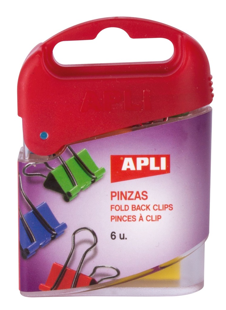 Pinza pala abatible colores surtidos 19mm 6uds Apli