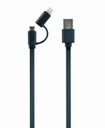 [CC-USB2-AMLM2-1M] CABLE USB 2.0 A M/MICRO/IPHONE 5 NEGRO GEMBIR
