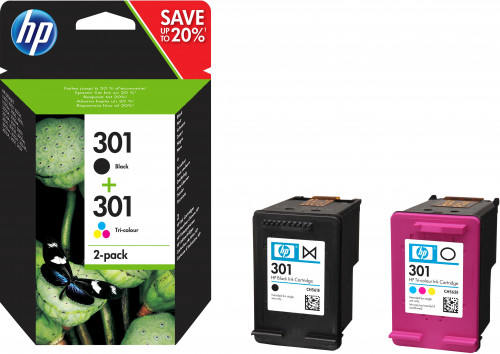 Tinta HP 301 Original N9J72AE Pack Negro y Color