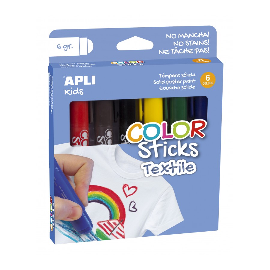 Rotulador tempera colores surt. textil 6g 6u
