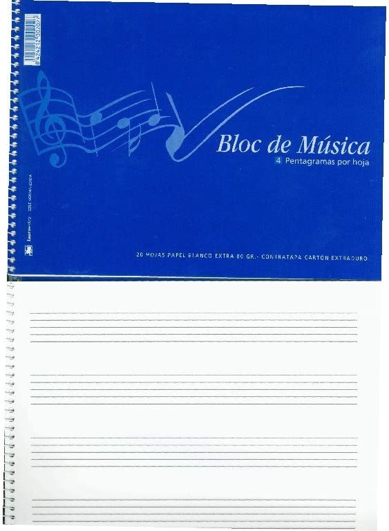 BLOC MUSICA 4º 20H 4 PENTAGRAMA ANCHO