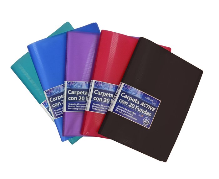 CARPETA A5 20 FUNDAS SUPRA COLORES SURTIDOS