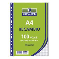 RECAMBIO A4 100H 90GR PAUTA 2.5
