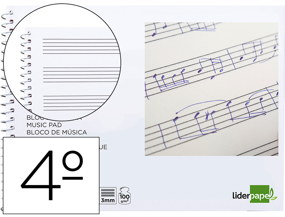 BLOC MUSICA 4º PENTAG 3MM 20H 100GR LD