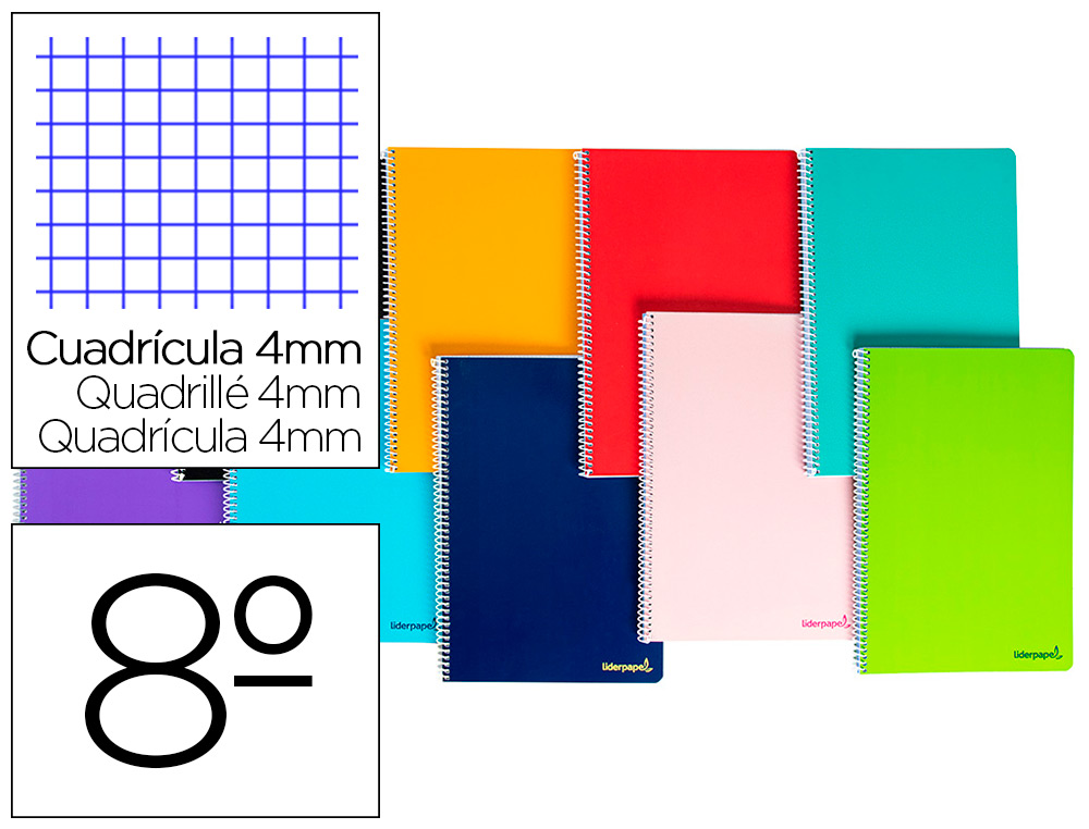 Cuaderno espiral 4X4 8º 60g 80h Liderpapel
