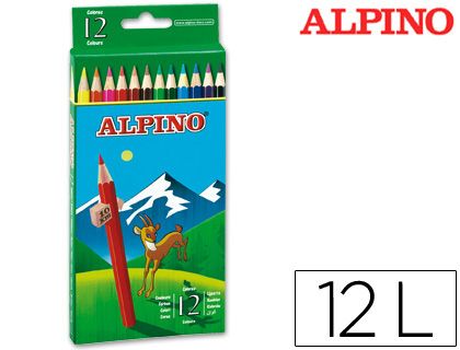 Lapices colores 12uds largos alpino