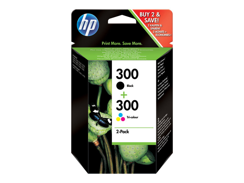 Tinta hp 300 original CN637EE pack negra tricolor