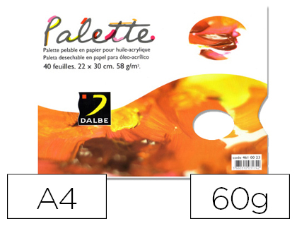 PALETA DESECHABLE A4 40H 60G OLEO - ACRILICO