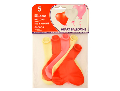 Globos con forma corazon 5 Uds