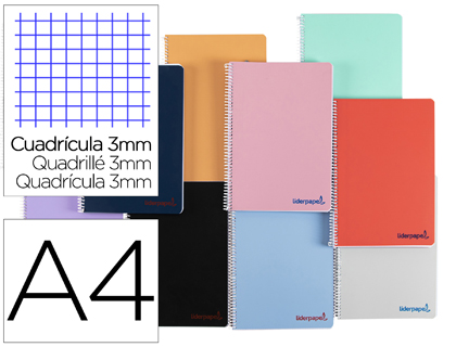 Cuaderno espiral 3x3 Fº 90G 80H T/P Liderpapel