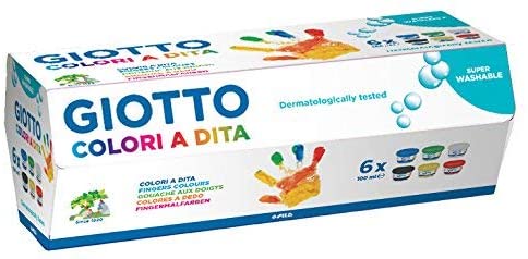 Pintura dedos 100ml 6uds colores surtidos Giotto