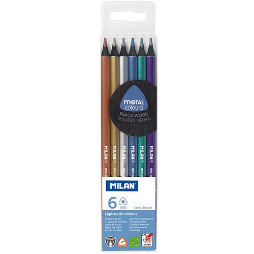 LAPICES COLOR METALICOS 6UD MILAN