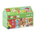 Escuela Puzle Casita, 24 Piezas, Multicolor Apli +3