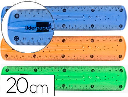 Regla 20cm flexible colores surtidos Liderpapel