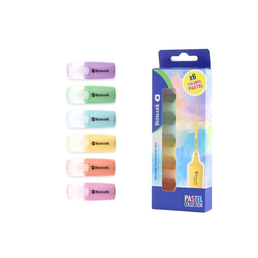 Marcadores fluorescentes mini pastel 6uds Bismark