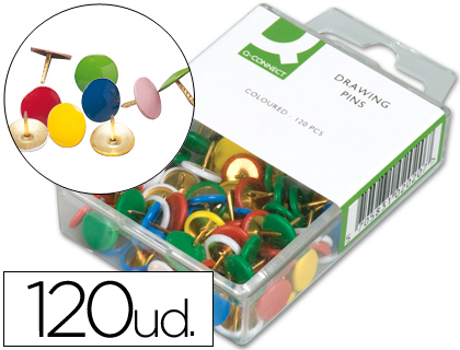 Chinchetas 120 Uds. colores surtidos Q-connect