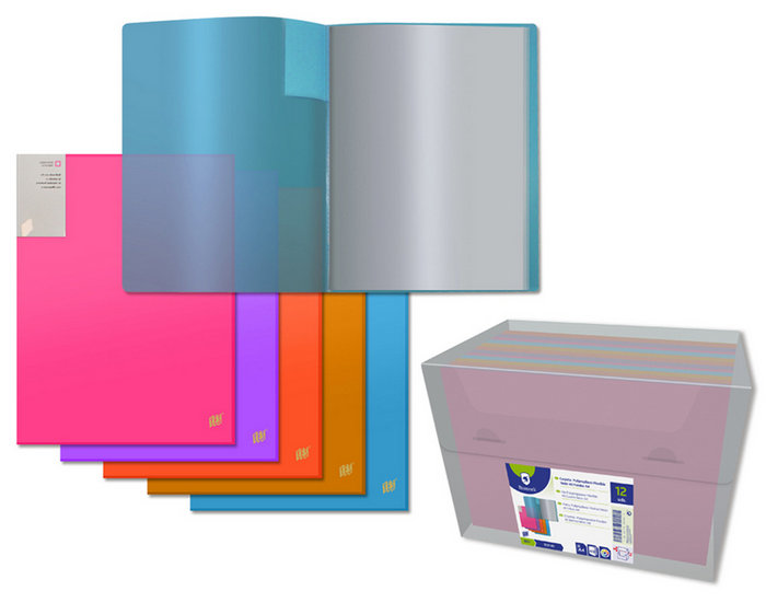 Carpeta 40 Fundas A4 personalizable colores neon Poessa