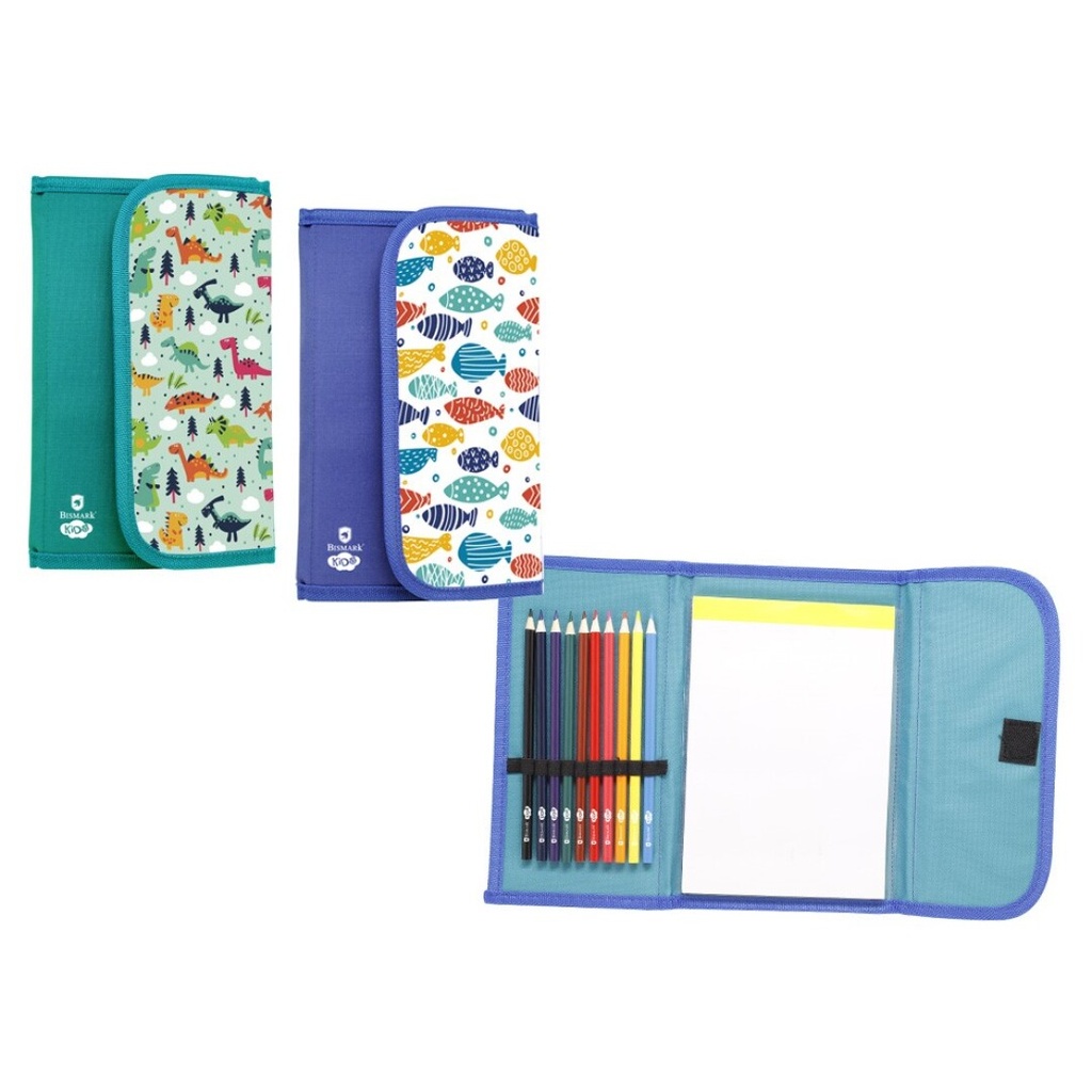Estuche dibujo con 10 lapices de colores y libreta