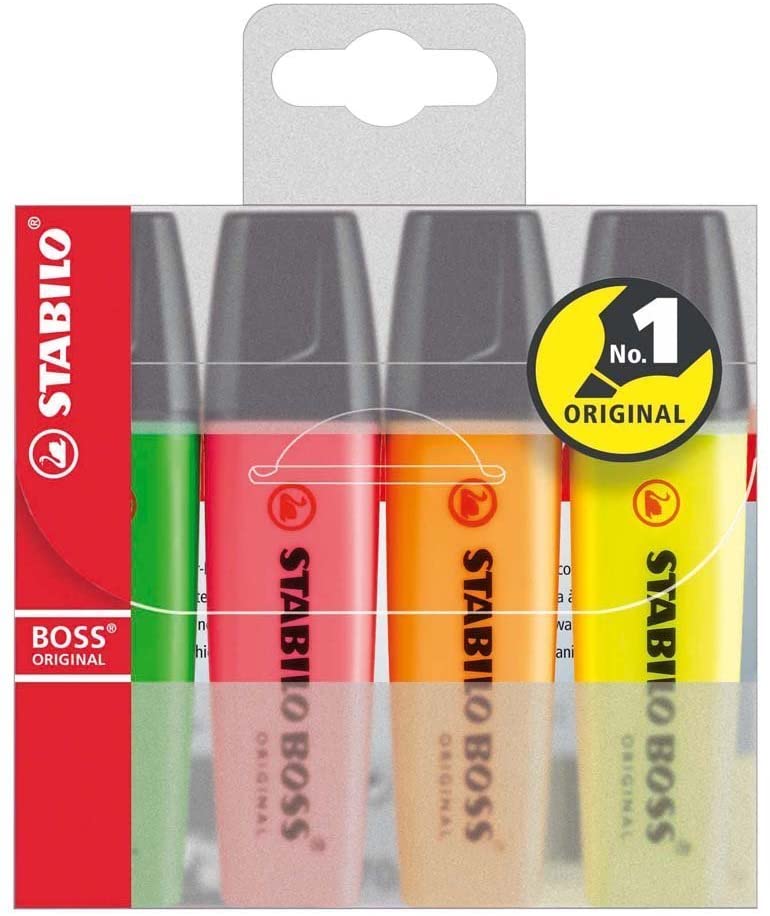 Marcador fluorescente Boss Stabilo 4uds surtidas