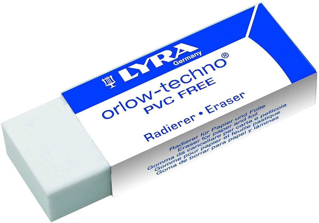 Goma borrar Orlow Techno Plástica sin rastro ni residuos escuela y oficina Lyra
