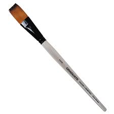 Pincel Sintético Plano Largo Mango Corto 3/4" Graduate