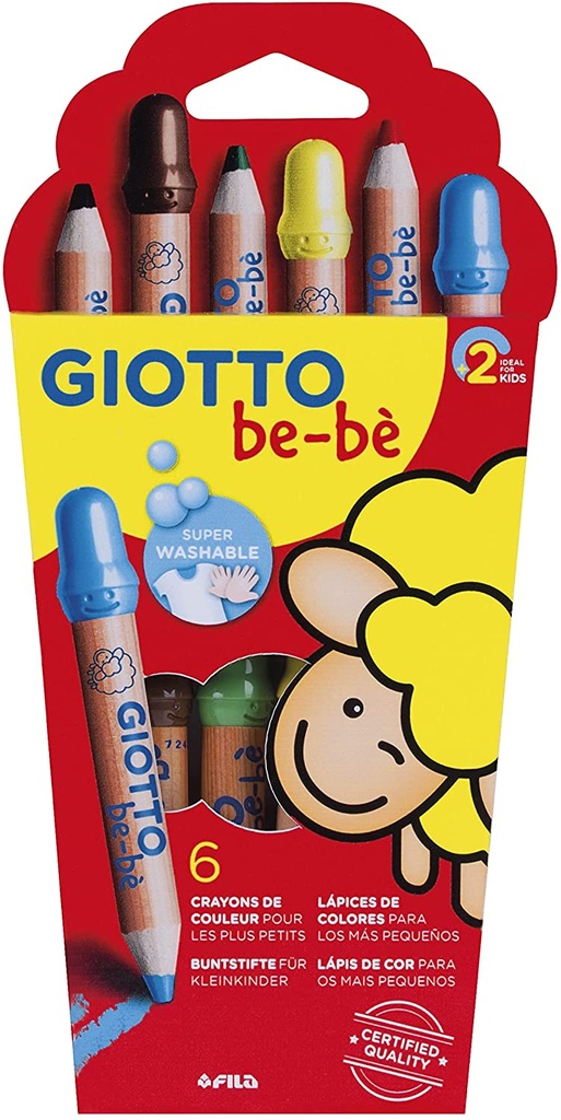 Lápices colores 6uds + sacapuntas Giotto be-bé