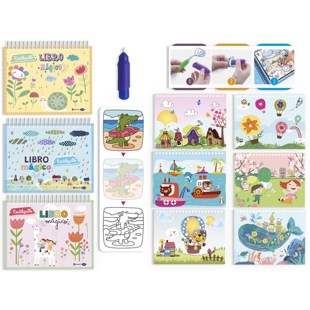 LIBRO MAGICO PARA COLOREAR CON AGUA