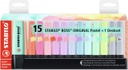 Marcador fluorescente Boss 15uds pastel surtidas Stabilo
