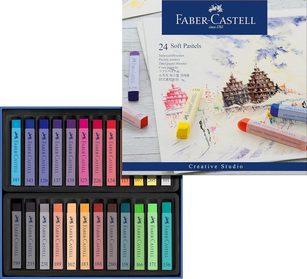 Tizas pastel blandas 24uds colores surtidos Faber Castell