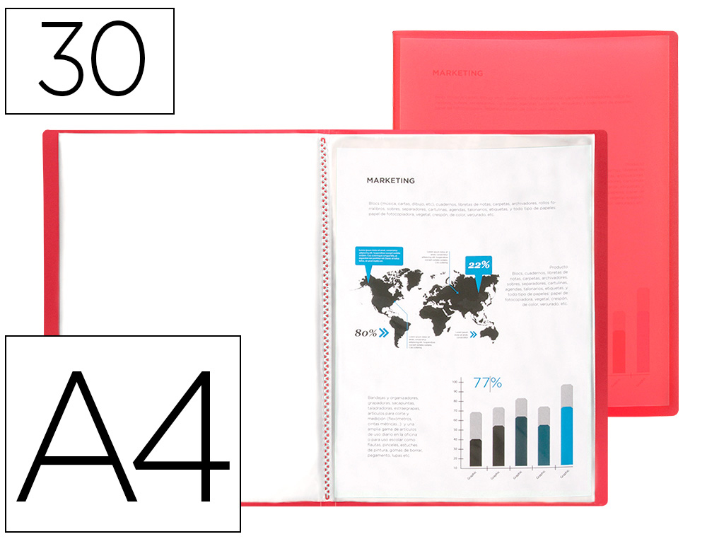 Carpeta 30 fundas A4 translucido Liderpapel
